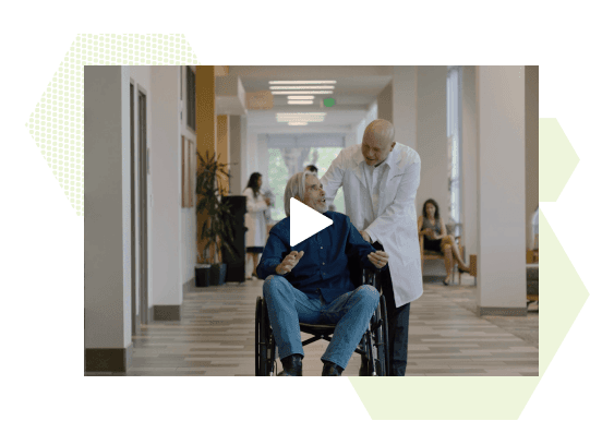 Healthcare professional using computer during video call