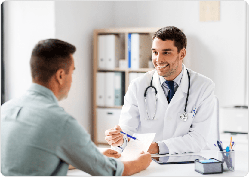 Doctor with kid and mother