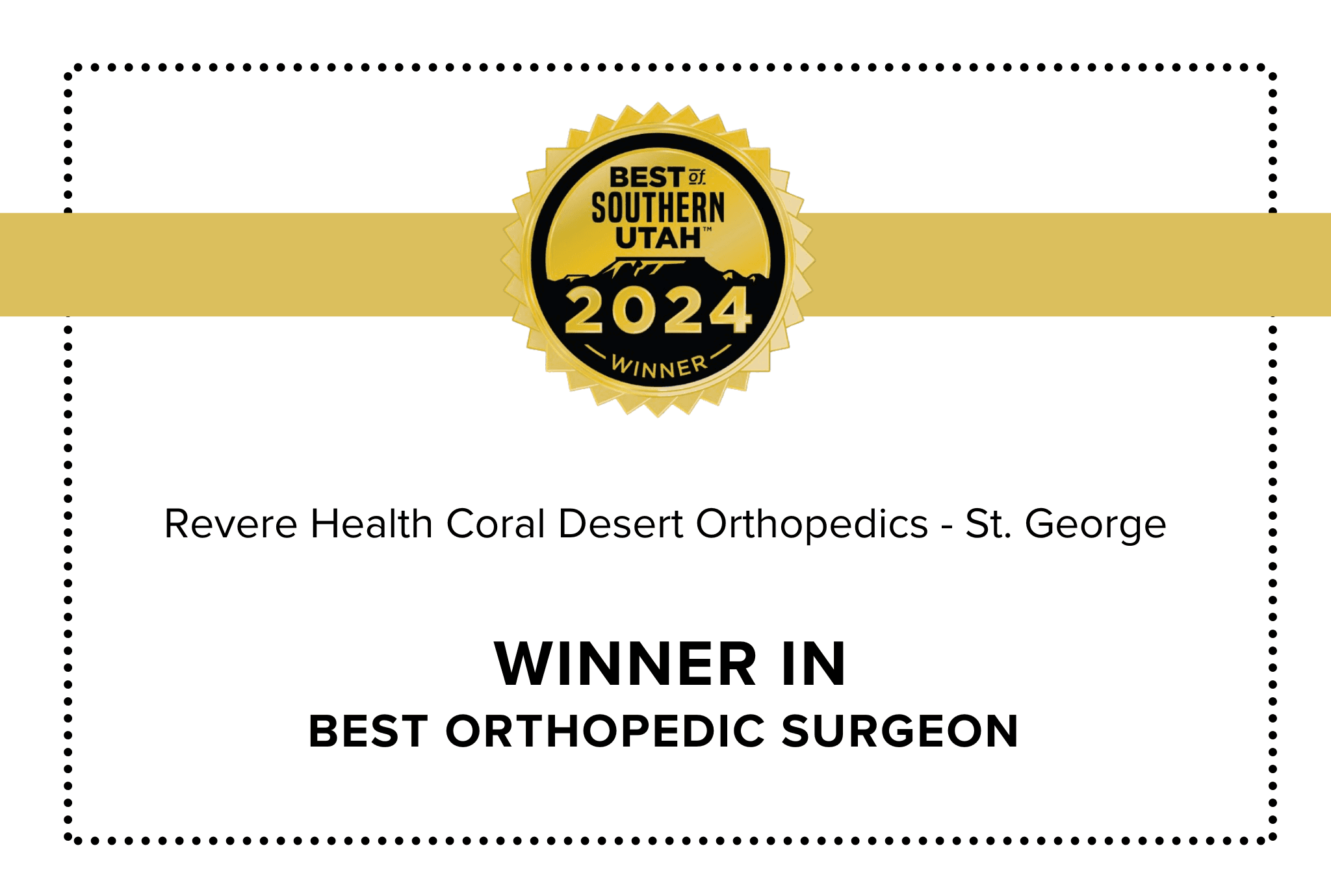 Image of WINNER OF BEST ORTHOPEDIC SURGEON