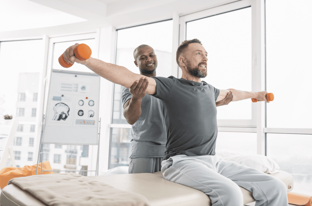 Image of man doing Physical Therapy