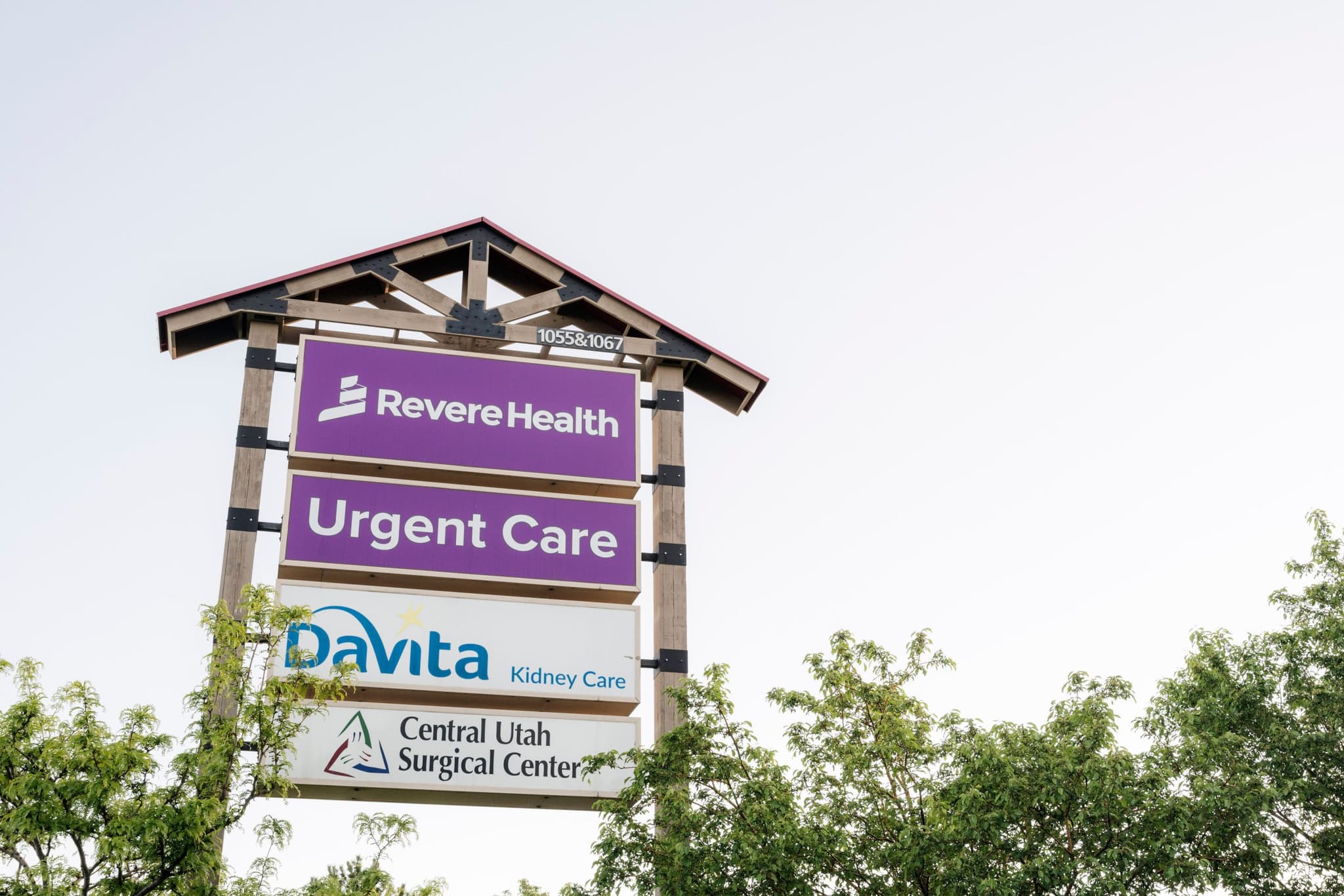 Outdoor signage in Provo with Revere Health and Urgent Care logos, clearly directing patients to the clinic and associated services.