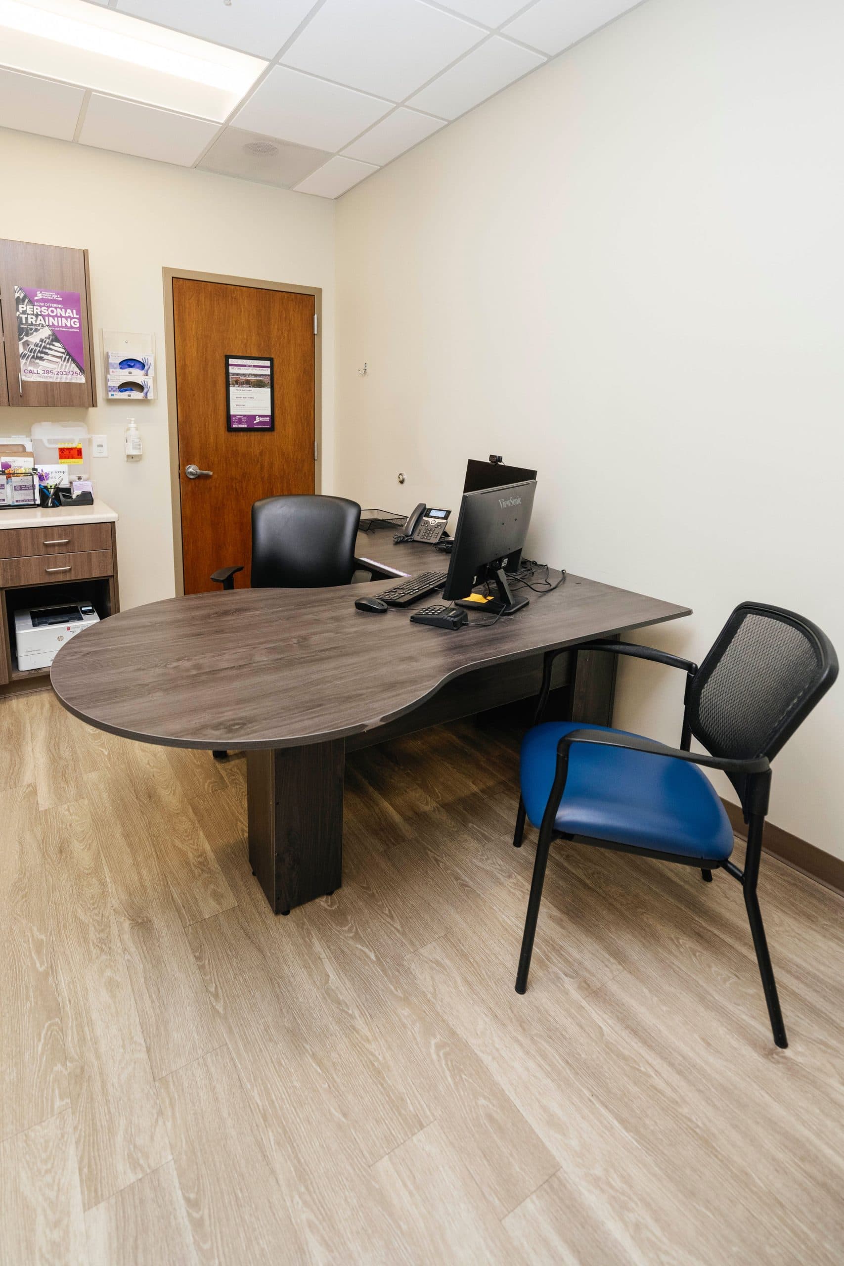 Office used for personalized nutrition counseling, weight management discussions, and treatment planning.