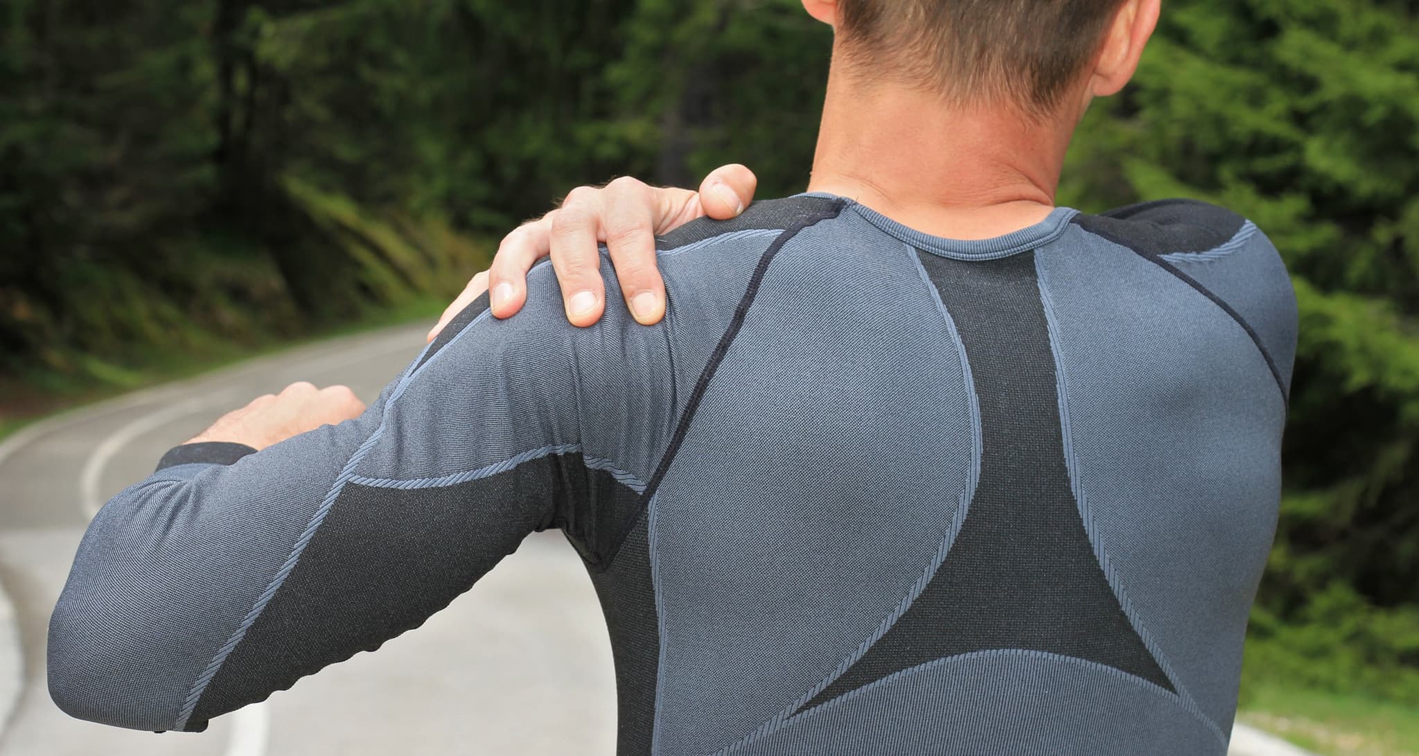 Image of Sport injury, Man with shoulder pain