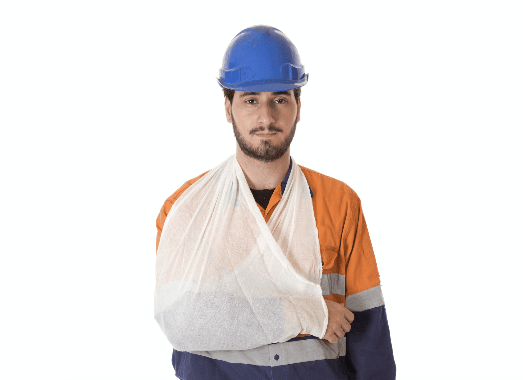 Picture of construction worker in sling
