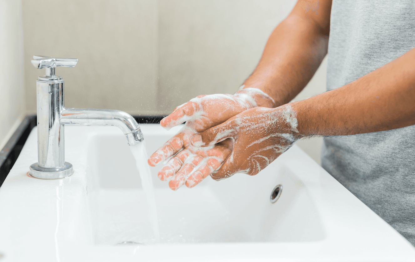 Picture of person washing their hands