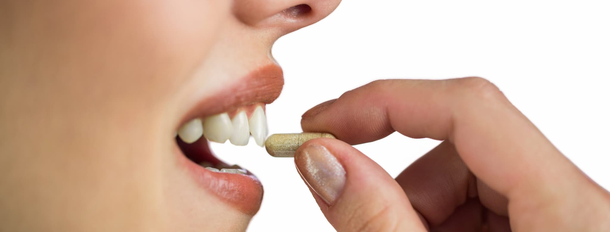 Picture of woman taking pill