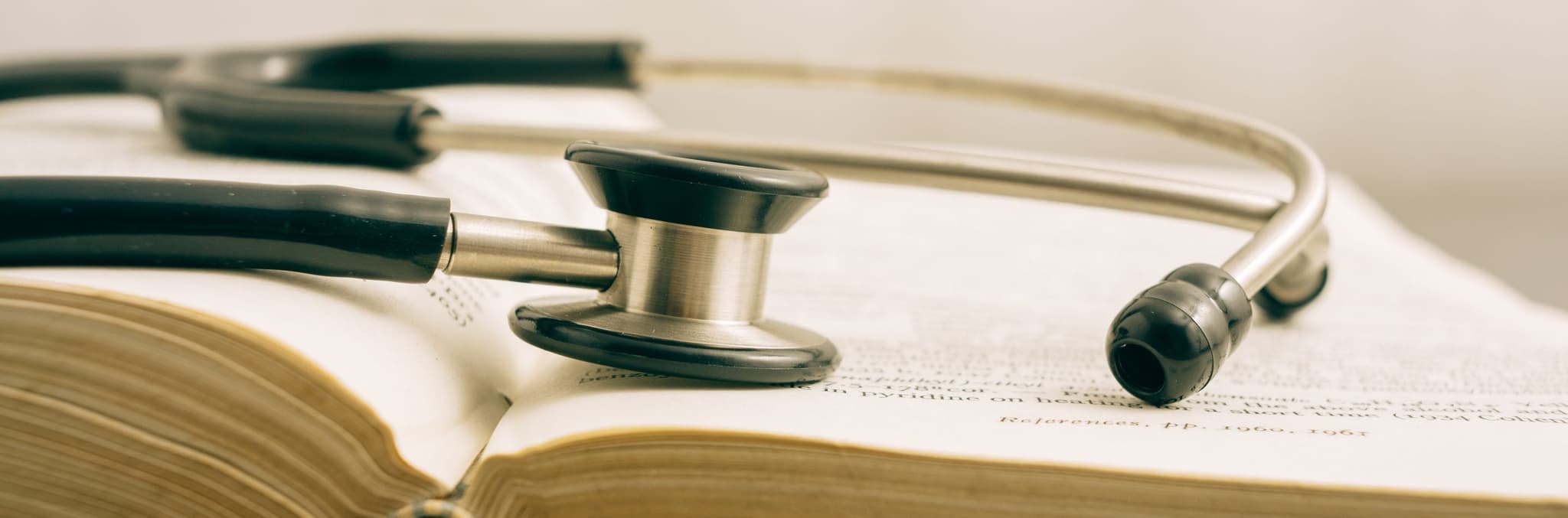 Picture of Stethoscope on open book