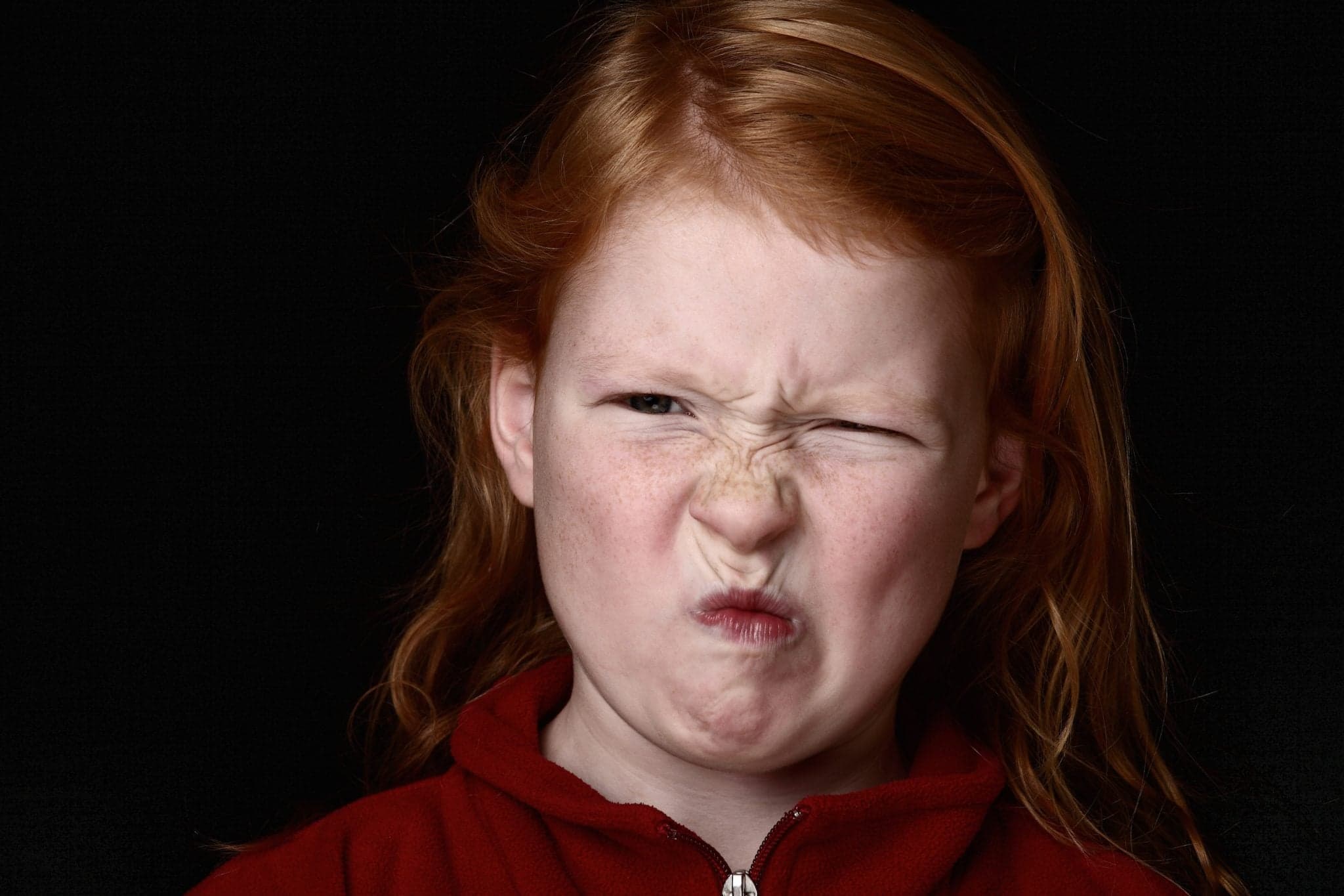 Picture of Angry young girl grimacing