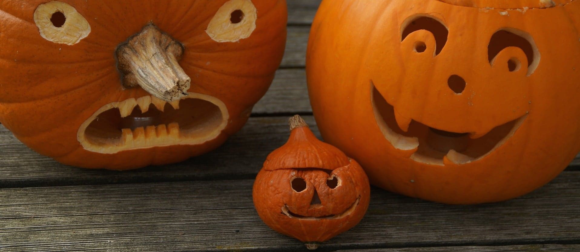 Picture of 3 carved pumpkins - 5 Tips for Halloween Safety