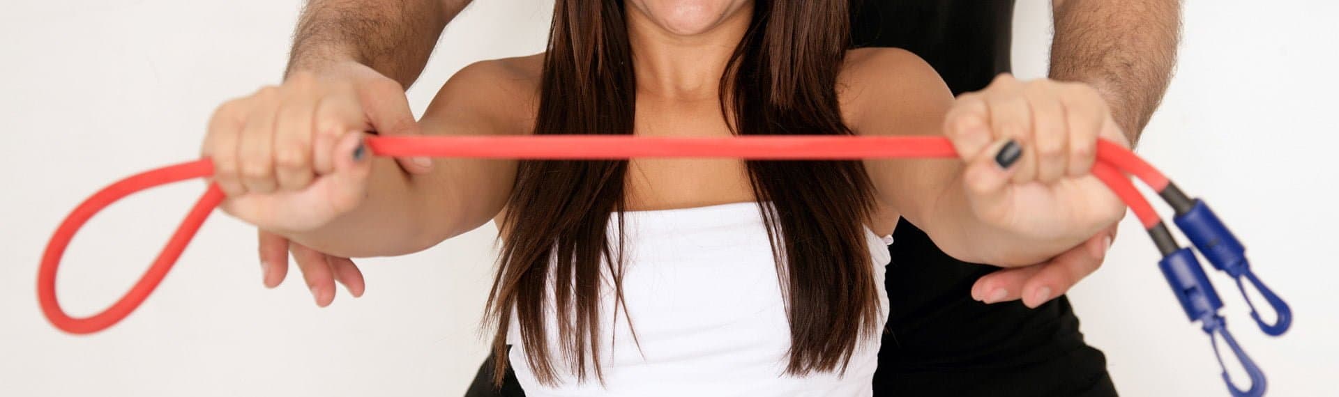 Image of woman doing sports fitness physical therapy