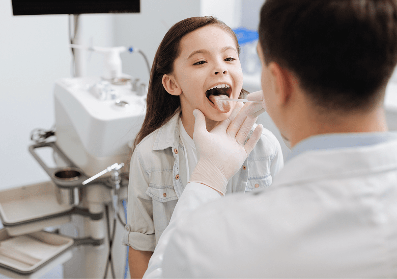 child getting a check up
