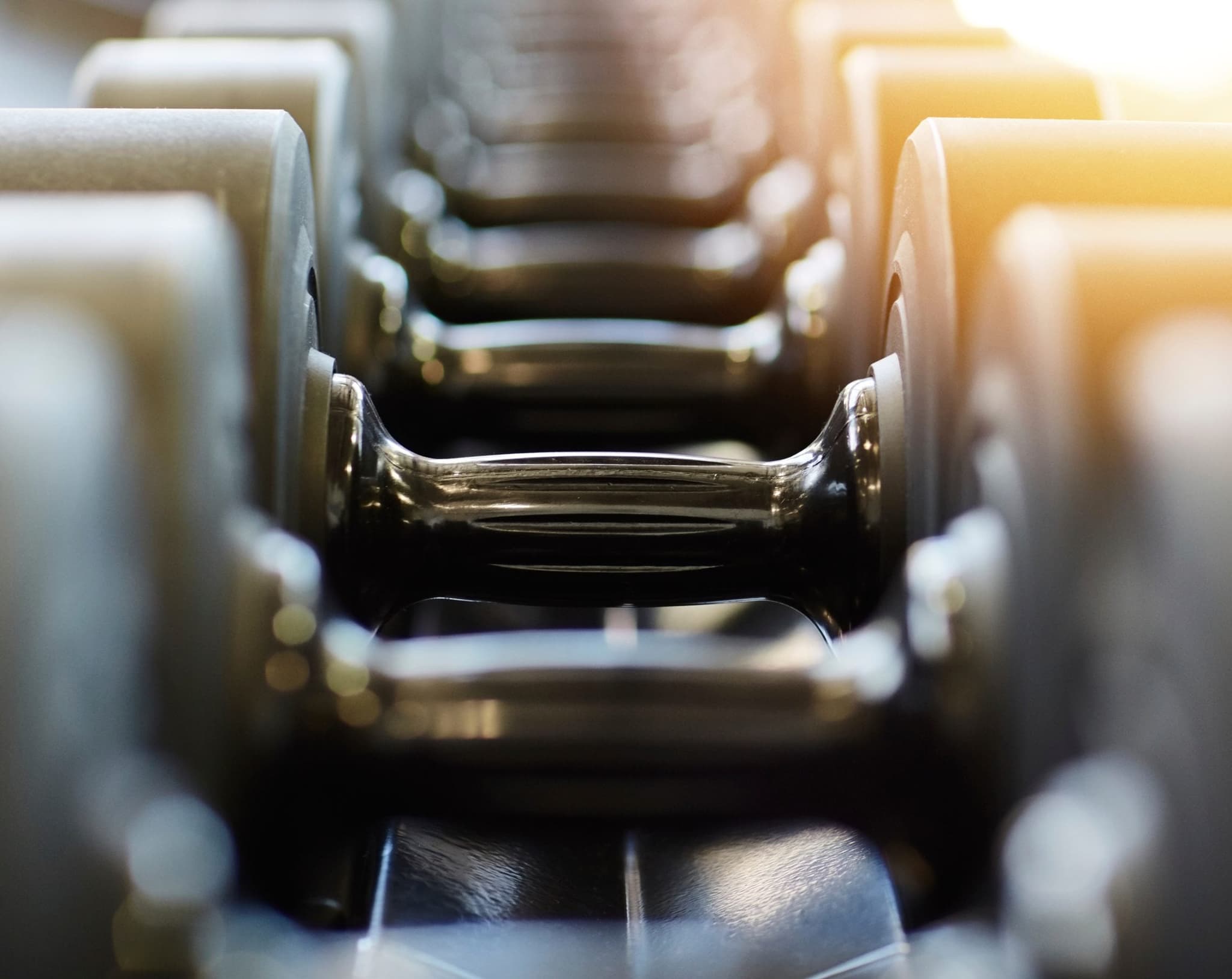 row of hand weights