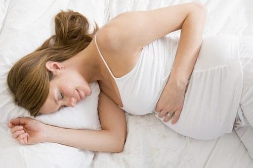 Picture of pregnant woman sleeping