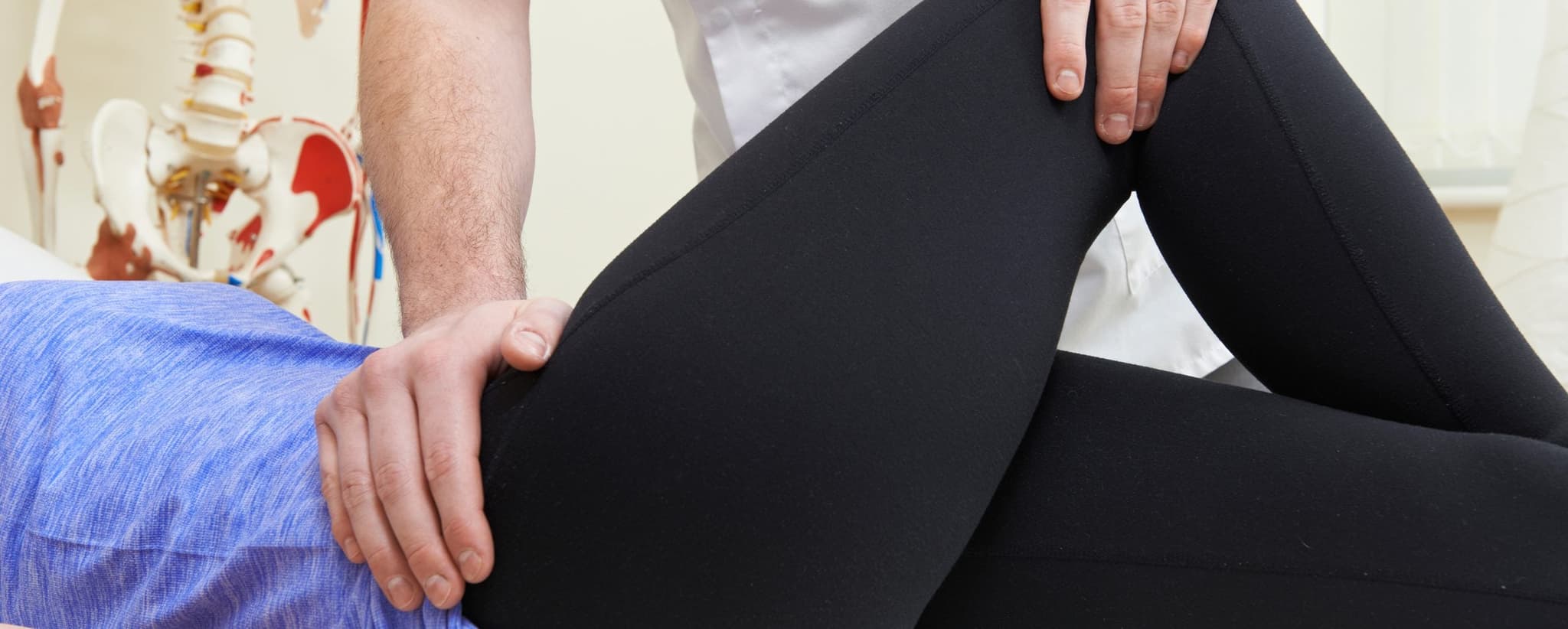 Picture of Doctor helping patient with hip problems - Dr Barker Hip Replacement