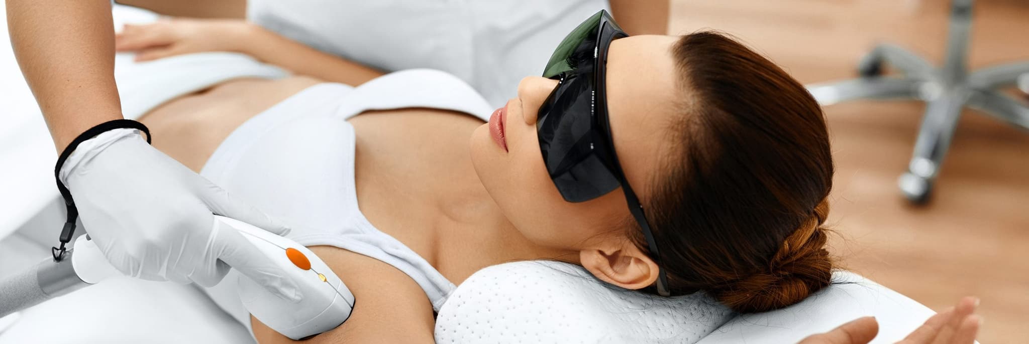 woman getting laser hair removal