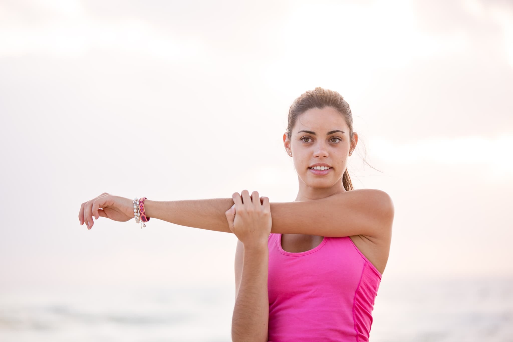 Woman stretching