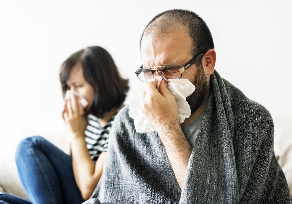 Picture of Couple sick together at home