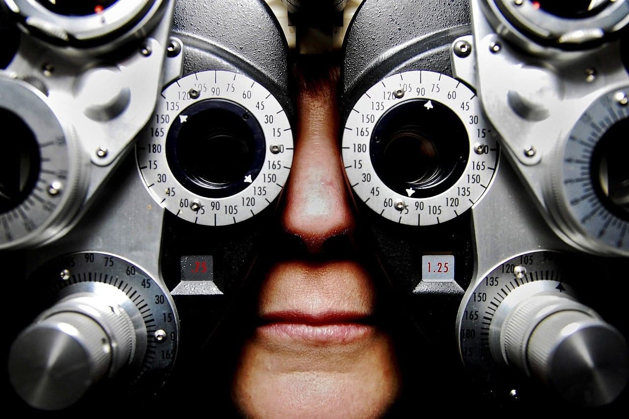 person testing eyesight