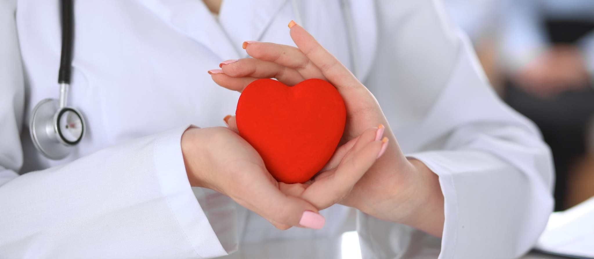 Picture of doctor holding heart in hands