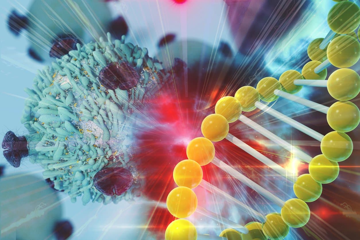 Picture of Gene Therapy for Cancer Treatment Concept Cancer therapy with T-cell and DNA