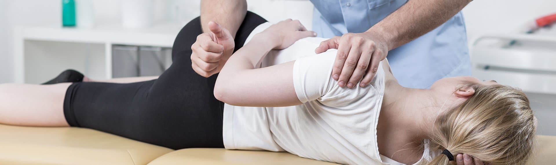 Picture of orthopedic doctor helping patient