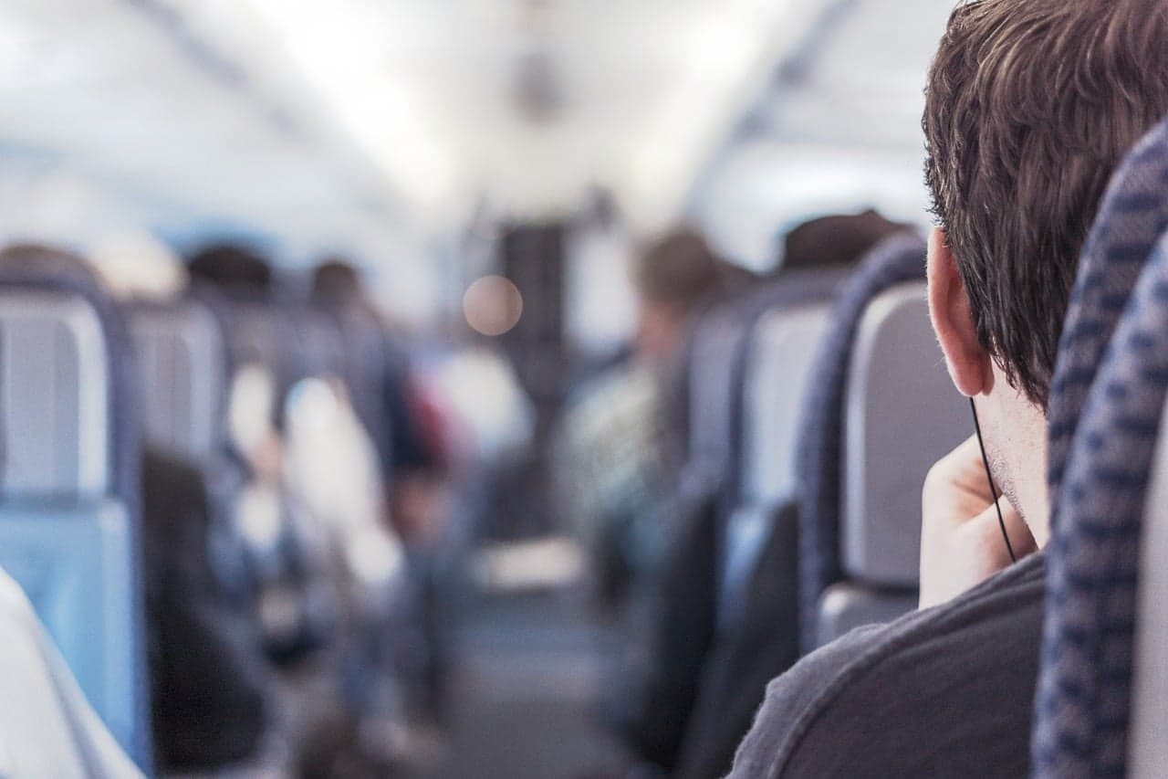 Picture of passengers on a plane