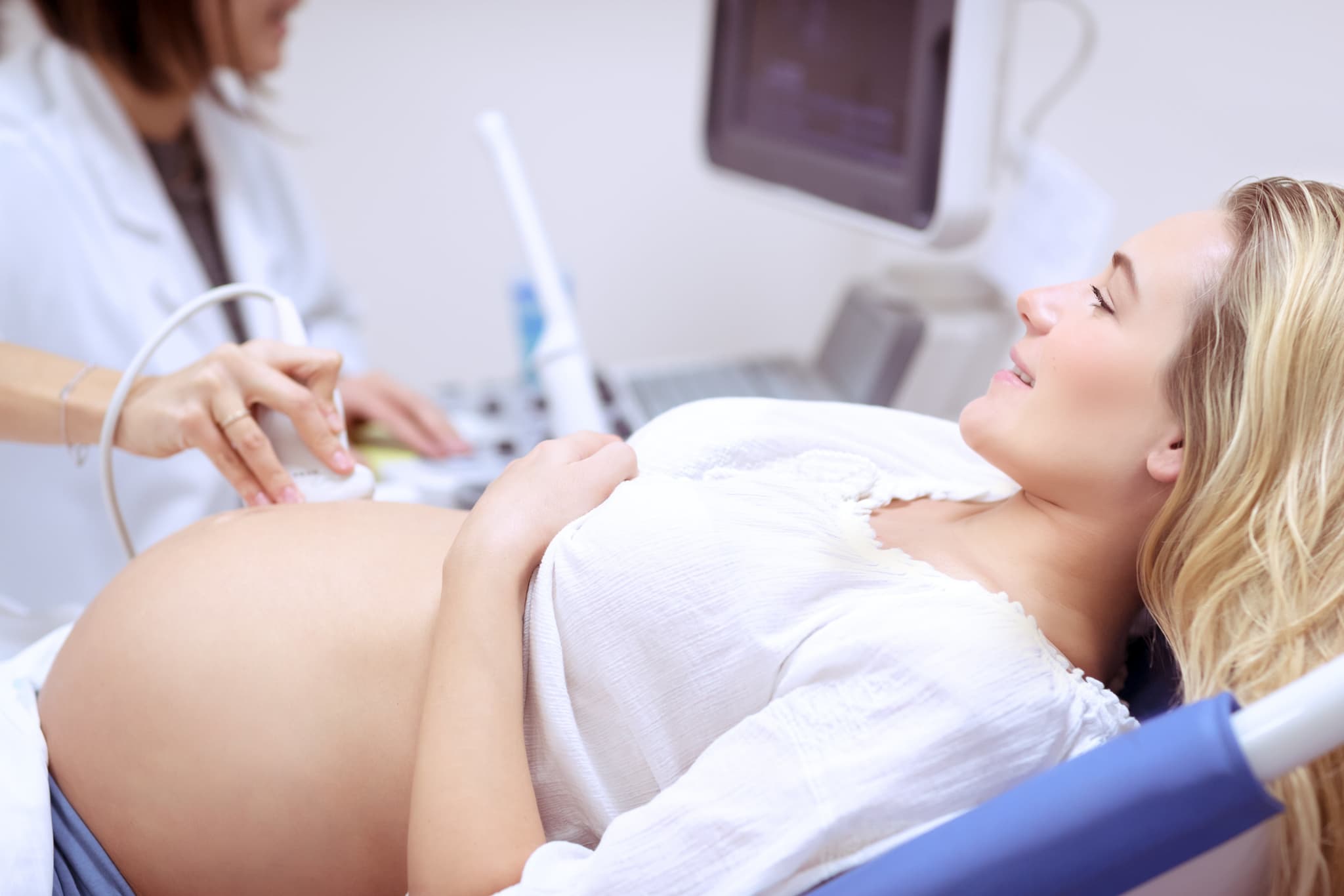 Image of Pregnant female on ultrasound scan