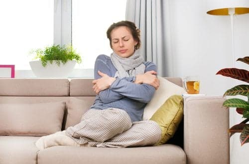 Picture of Sick Woman. Flu. Woman Caught Cold