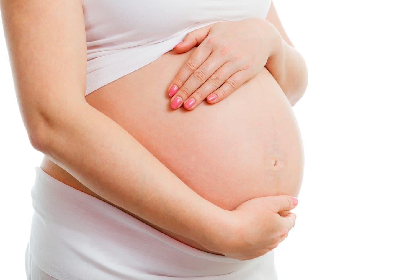 Picture of pregnant woman holding belly