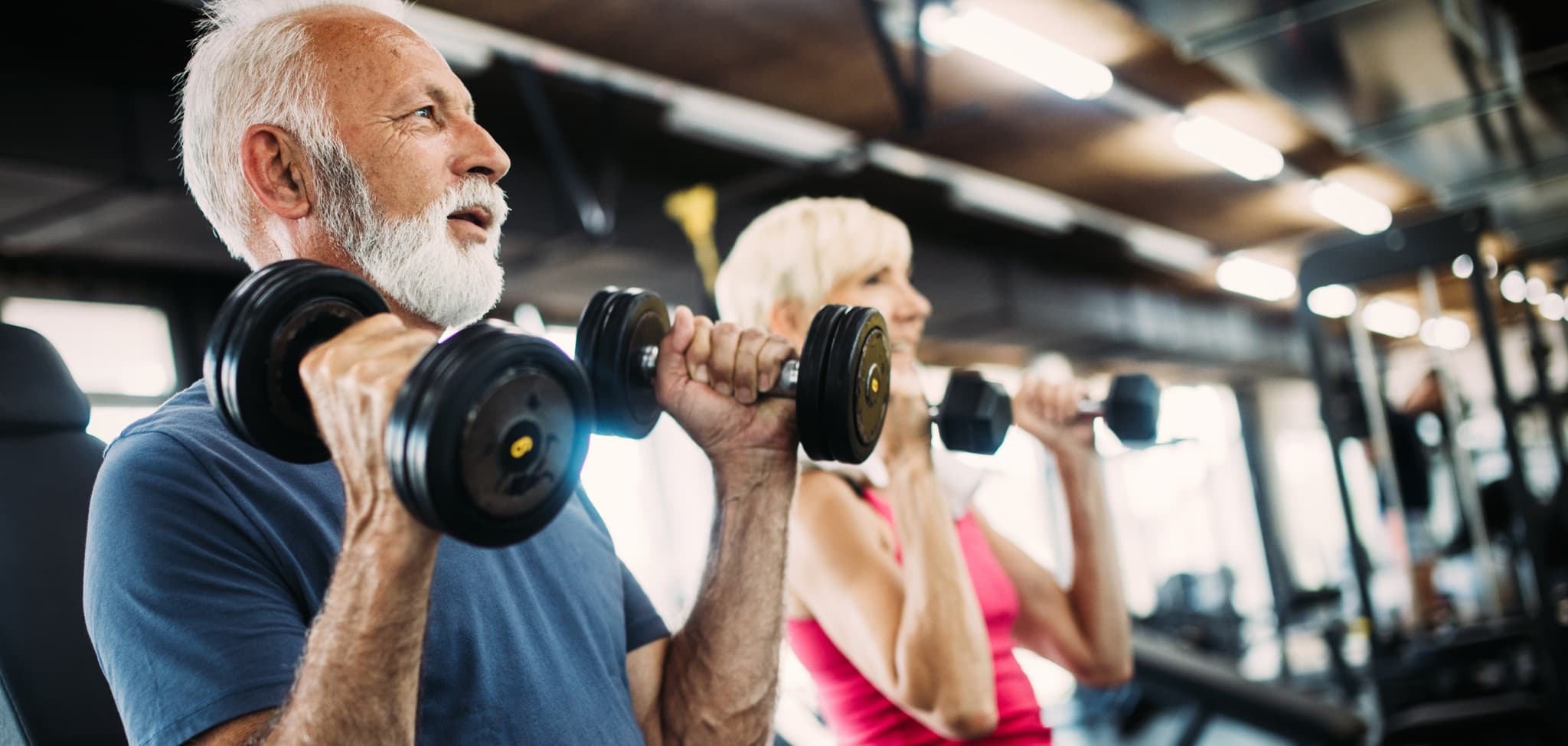 Picture of Fit mature sporty couple working out to stay healthy