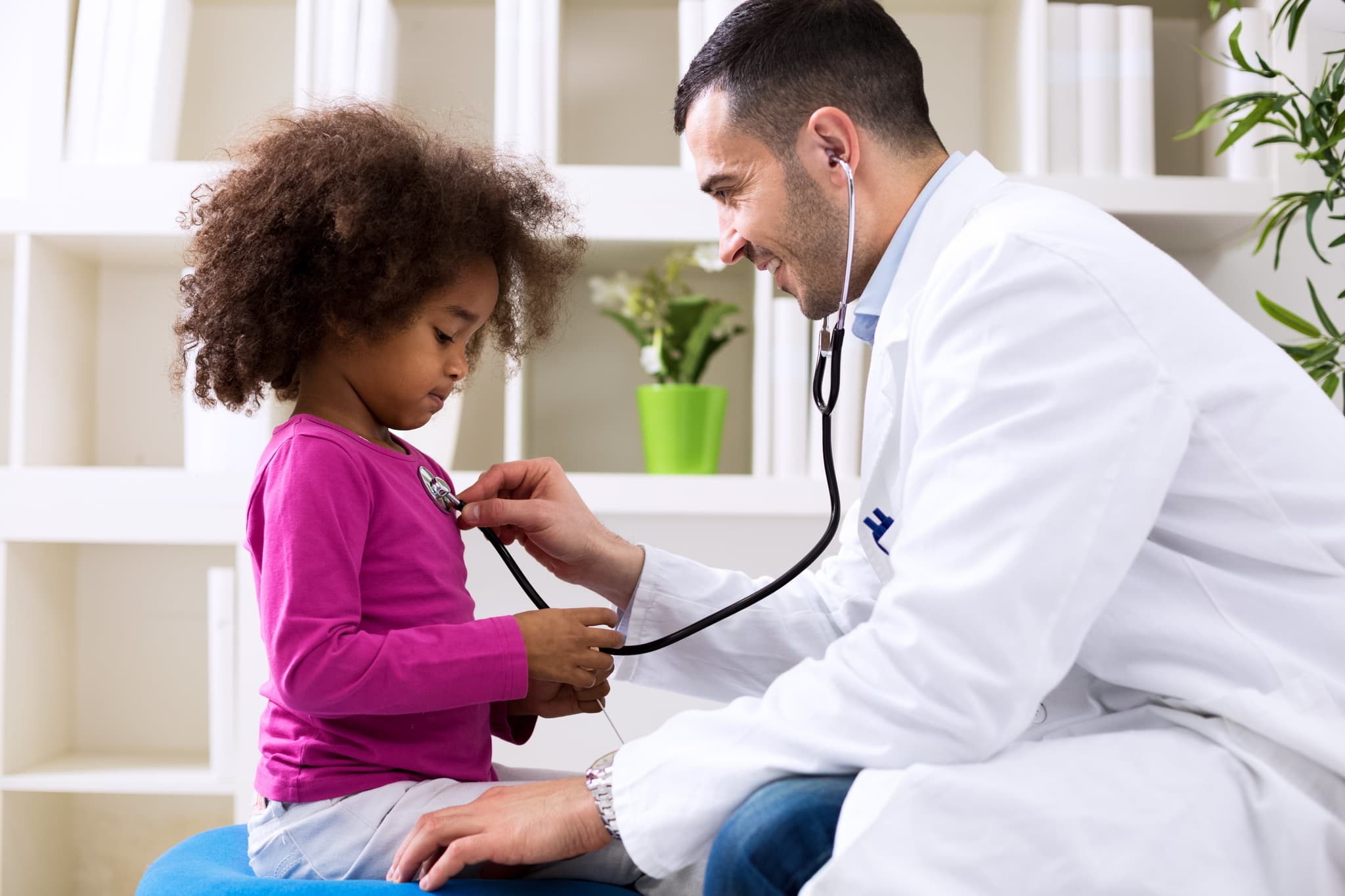 Picture of Pediatrician and little african girl at hospital